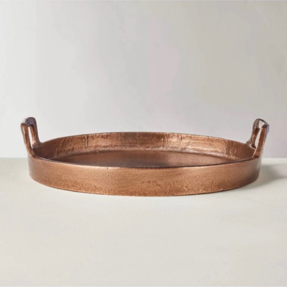 NWT!! Hearth & Hand 7" Round Metal Antique Copper Catchall Tray